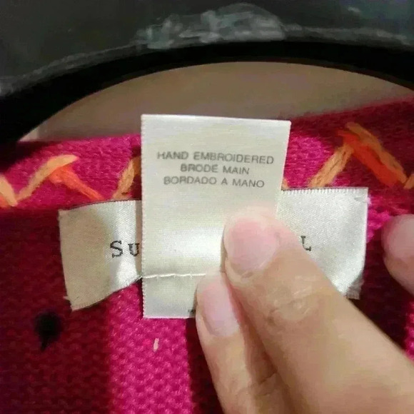 Susan Bristol Hand Embroidered Christmas Sweater Size Petite Small - Picture 3 of 8